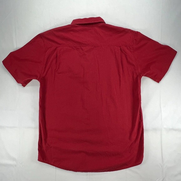 Mossy Oak Shirt Mens Medium Red Ripstop Short Sleeve Button Up Outdoor Wear - Picture 2 of 9